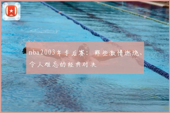 nba2003年季后赛:那些激情燃烧、令人难忘的经典对决